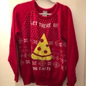 Let there be pizza on earth Christmas sweater